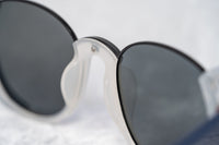 Prabal Gurung Sunglasses Round Black Smokey White With Blue Category 3 Graduated Mirror Lenses PG24C5SUN - WatchPilot