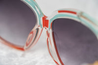 Prabal Gurung Sunglasses Square Clear Red Sky Blue With Grey Category 3 Graduated Lenses PG8C2SUN - WatchPilot