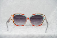 Prabal Gurung Sunglasses Square Clear Red Sky Blue With Grey Category 3 Graduated Lenses PG8C2SUN - WatchPilot