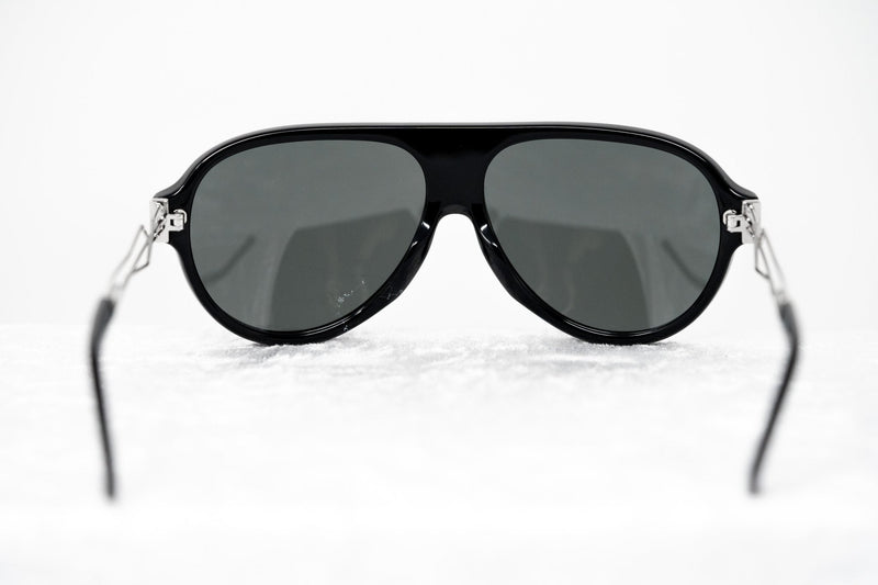 Prabal Gurung Sunglasses Unisex Aviator Black Acetate CAT3 Grey Lenses PG16C1SUN - WatchPilot