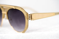 Prabal Gurung Sunglasses Unisex Aviator Olive Acetate and Gold CAT3 Purple Lenses PG11C2SUN - WatchPilot