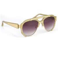 Prabal Gurung Sunglasses Unisex Aviator Olive Acetate and Gold CAT3 Purple Lenses PG11C2SUN - WatchPilot