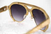 Prabal Gurung Sunglasses Unisex Aviator Olive Acetate and Gold CAT3 Purple Lenses PG11C2SUN - WatchPilot