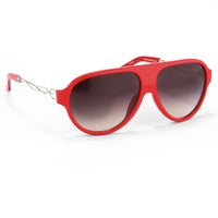 Prabal Gurung Sunglasses Unisex Aviator Red Acetate CAT 2 Grey Gradient Lenses PG16C4SUN - WatchPilot