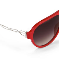 Prabal Gurung Sunglasses Unisex Aviator Red Acetate CAT 2 Grey Gradient Lenses PG16C4SUN - WatchPilot