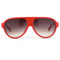 Prabal Gurung Sunglasses Unisex Aviator Red Acetate CAT 2 Grey Gradient Lenses PG16C4SUN - WatchPilot