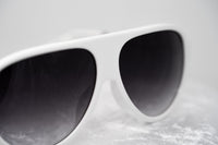 Prabal Gurung Sunglasses Unisex Aviator White Acetate CAT2 Grey Gradient Lenses PG16C3SUN - WatchPilot