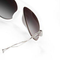 Prabal Gurung Sunglasses Unisex Aviator White Acetate CAT2 Grey Gradient Lenses PG16C3SUN - WatchPilot