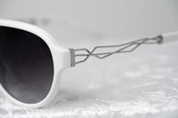 Prabal Gurung Sunglasses Unisex Aviator White Acetate CAT2 Grey Gradient Lenses PG16C3SUN - WatchPilot