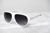 Prabal Gurung Sunglasses Unisex Aviator White Acetate CAT2 Grey Gradient Lenses PG16C3SUN - WatchPilot