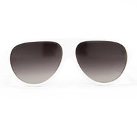 Prabal Gurung Sunglasses Unisex Aviator White Acetate CAT2 Grey Gradient Lenses PG16C3SUN - WatchPilot