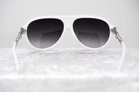 Prabal Gurung Sunglasses Unisex Aviator White Acetate CAT2 Grey Gradient Lenses PG16C3SUN - WatchPilot