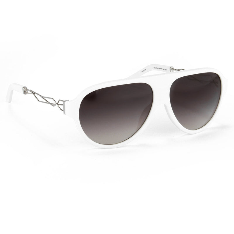 Prabal Gurung Sunglasses Unisex Aviator White Acetate CAT2 Grey Gradient Lenses PG16C3SUN - WatchPilot