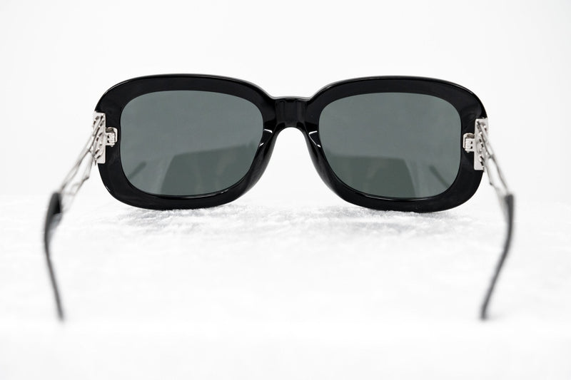 Prabal Gurung Sunglasses Women's Rectangle Black Acetate CAT3 Grey Lenses PG13C1SUN - WatchPilot