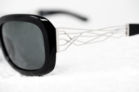 Prabal Gurung Sunglasses Women's Rectangle Black Acetate CAT3 Grey Lenses PG13C1SUN - WatchPilot