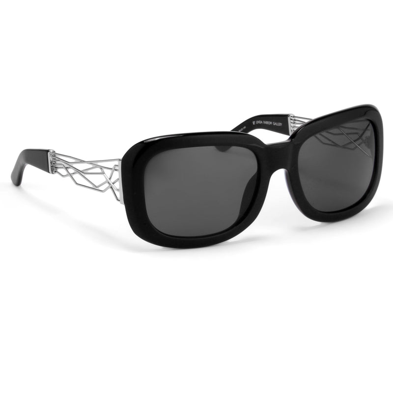 Prabal Gurung Sunglasses Women's Rectangle Black Acetate CAT3 Grey Lenses PG13C1SUN - WatchPilot