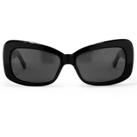 Prabal Gurung Sunglasses Women's Rectangle Black Acetate CAT3 Grey Lenses PG14C1SUN - WatchPilot