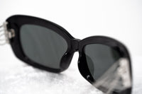 Prabal Gurung Sunglasses Women's Rectangle Black Acetate CAT3 Grey Lenses PG14C1SUN - WatchPilot