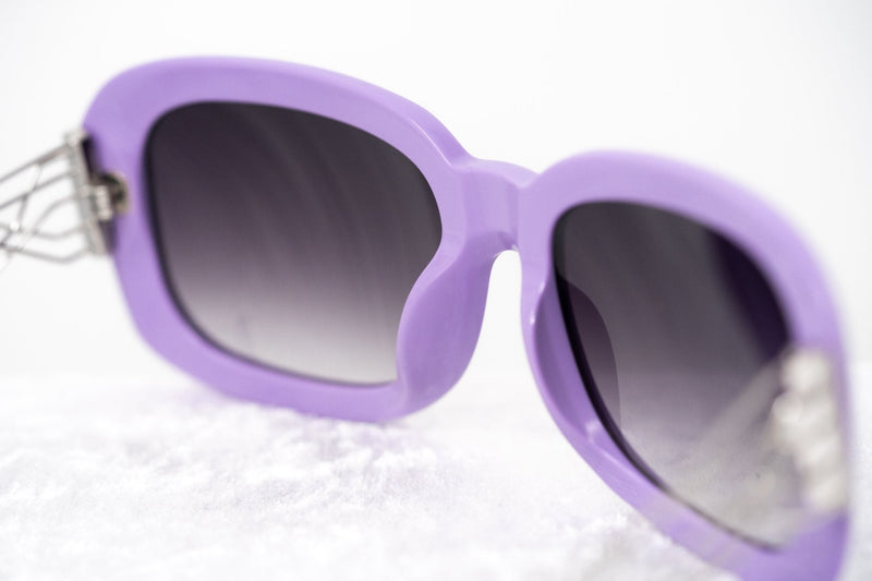 Prabal Gurung Sunglasses Women's Rectangle Purple Acetate CAT2 Grey Gradient Lenses PG13C4SUN - WatchPilot