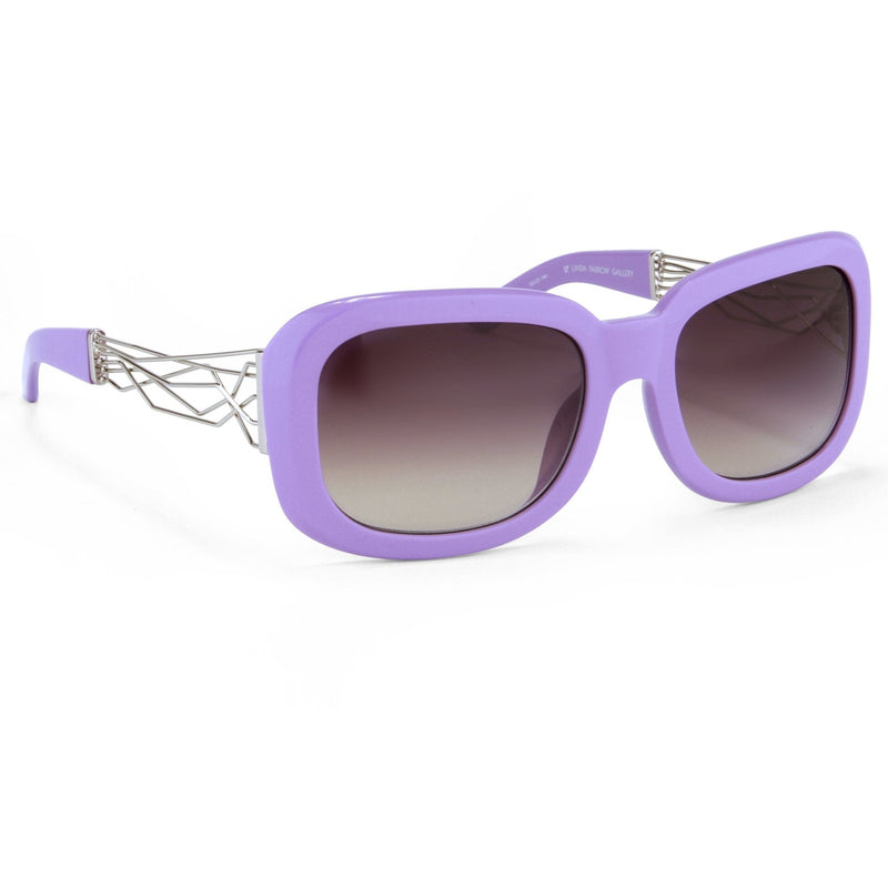 Prabal Gurung Sunglasses Women's Rectangle Purple Acetate CAT2 Grey Gradient Lenses PG13C4SUN - WatchPilot