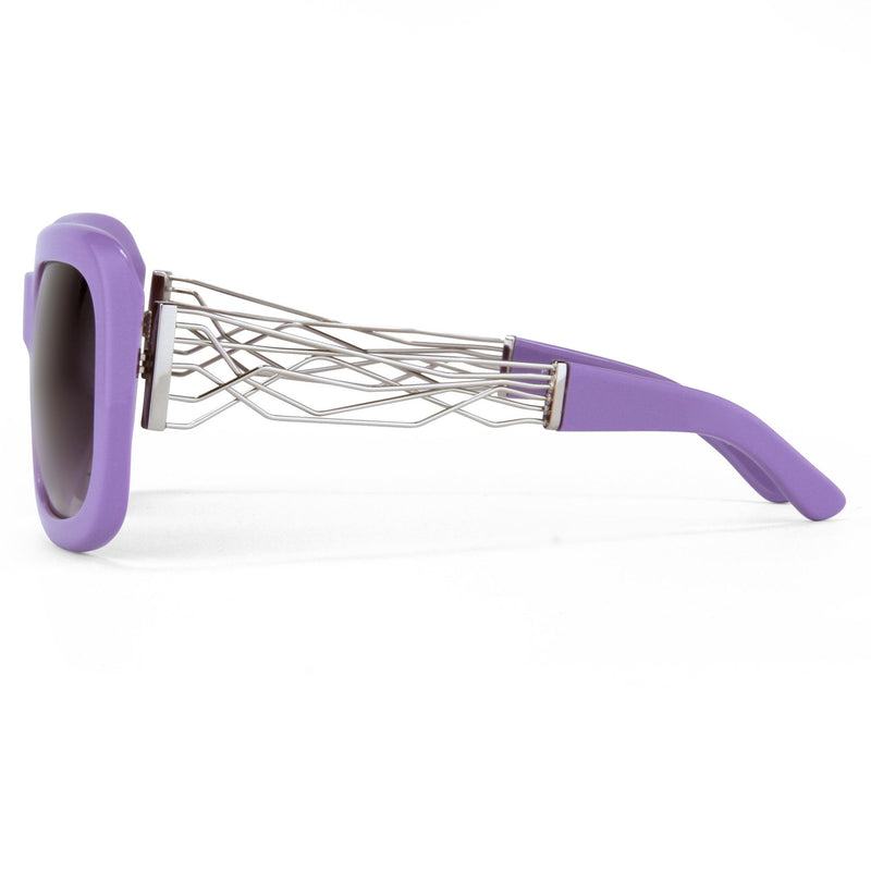 Prabal Gurung Sunglasses Women's Rectangle Purple Acetate CAT2 Grey Gradient Lenses PG13C4SUN - WatchPilot