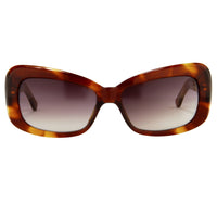 Prabal Gurung Sunglasses Women's Rectangle Tortoise Shell Acetate and Light Gold with CAT2 Grey Lenses PG14C2SUN - WatchPilot