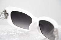 Prabal Gurung Sunglasses Women's Rectangle White Acetate CAT2 Grey Lenses PG14C3SUN - WatchPilot