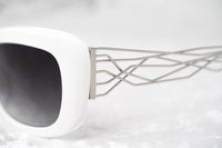 Prabal Gurung Sunglasses Women's Rectangle White Acetate CAT2 Grey Lenses PG14C3SUN - WatchPilot