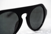 Prabal Gurung Sunglasses Women's Round Flat Top Black Acetate CAT3 Grey Lenses PG15C1SUN - WatchPilot