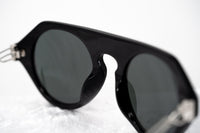 Prabal Gurung Sunglasses Women's Round Flat Top Black Acetate CAT3 Grey Lenses PG15C1SUN - WatchPilot