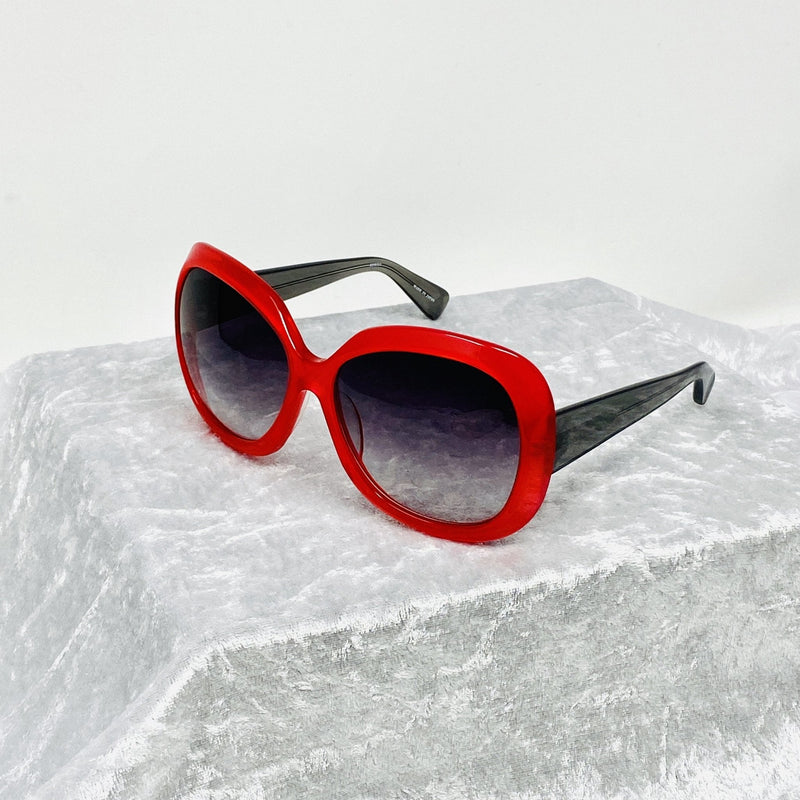 Rue De Mail Sunglasses Oversized Translucent Red with Grey Graduated Lenses RDM2C4SUN - WatchPilot