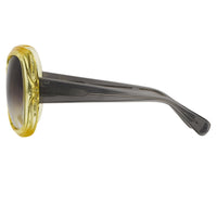 Rue De Mail Sunglasses Oversized Translucent Yellow with Grey Graduated Lenses RDM2C5SUN - WatchPilot