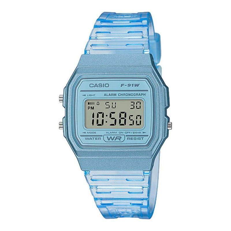 Casio POP Series F-91WS-2DF Unisex Blue Digital Watch