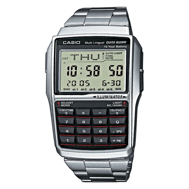 Casio Watch Vintage Data Bank Calculator Black Silver DBC-32D-1ADF