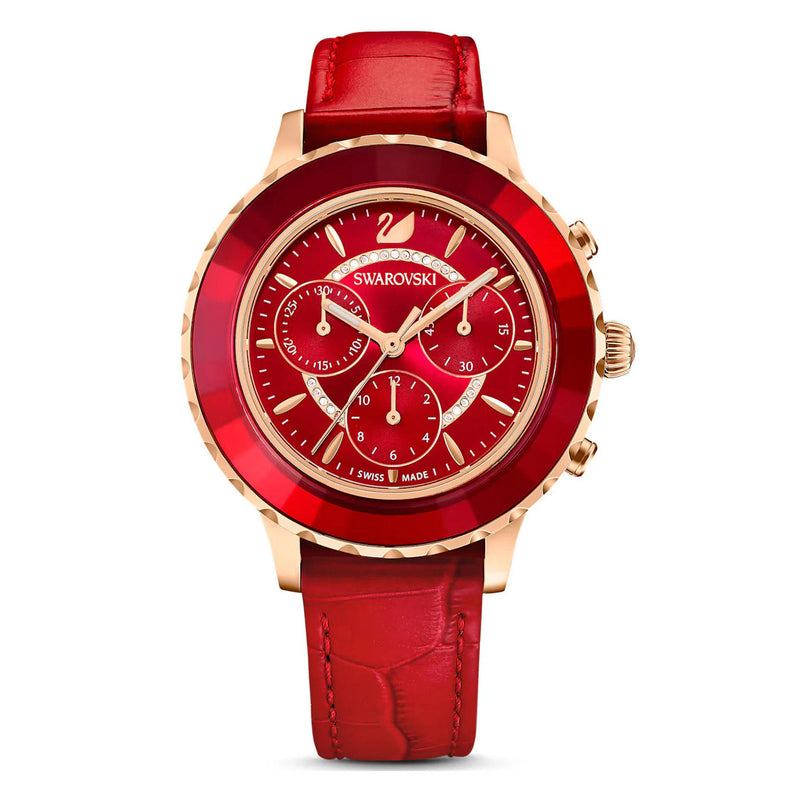 Swarovski Octea Lux Chrono Ladies Red Watch 5646975