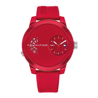 Tommy Hilfiger Men's Watch Denim Sport Dual Time Red 1791557 - Watches & Crystals