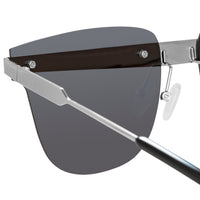 United Nude Sunglasses D-Frame Silver Black With Grey Lenses Category 3 UN2C2SUN - WatchPilot