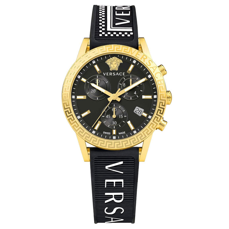 Versace Ladies Watch Sport Tech Chronograph Black Gold VEKB00422 - WatchPilot