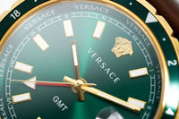 Versace Men's Watch Hellenyium GMT Green Leather V11090017 - WatchPilot