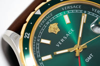 Versace Men's Watch Hellenyium GMT Green Leather V11090017 - WatchPilot