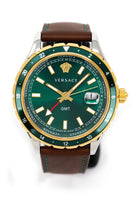 Versace Men's Watch Hellenyium GMT Green Leather V11090017 - WatchPilot