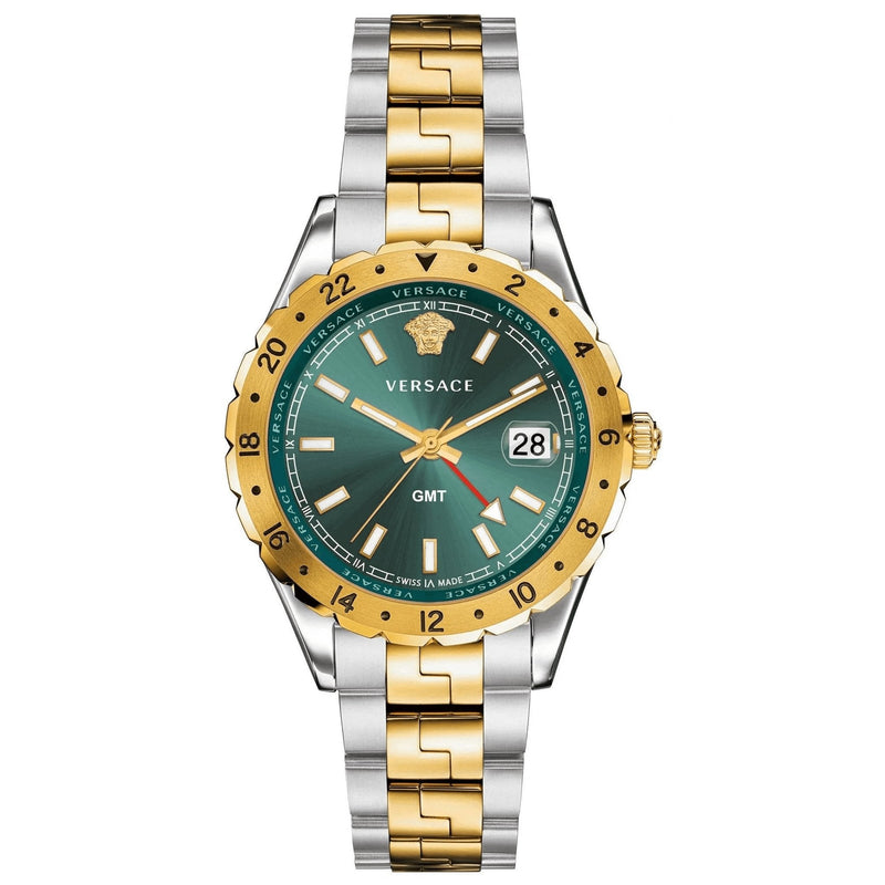 Versace Men's Watch Hellenyium GMT Two-Tone Green V11050015 - WatchPilot