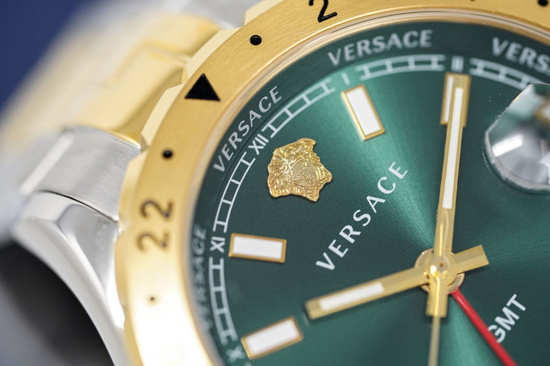 Versace Men's Watch Hellenyium GMT Two-Tone Green V11050015 - WatchPilot