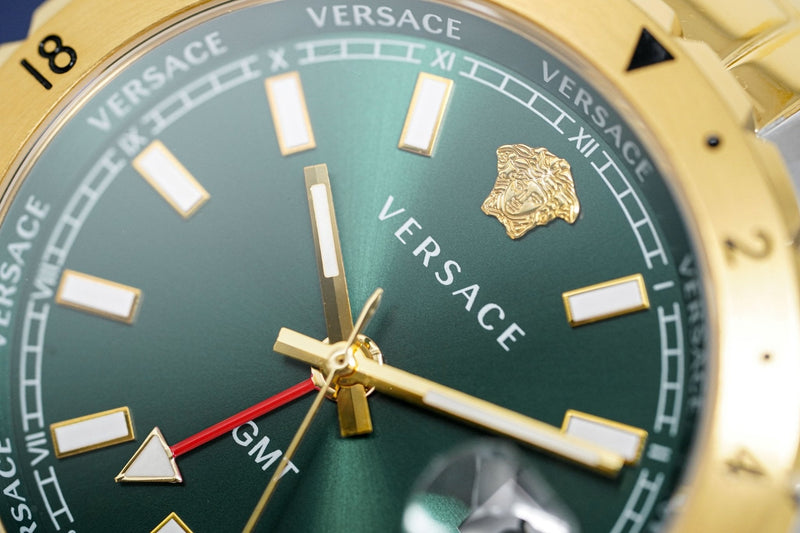 Versace Men's Watch Hellenyium GMT Two-Tone Green V11050015 - WatchPilot