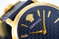 Versace V-Circle 38mm Blue Gold VE8104522 - WatchPilot