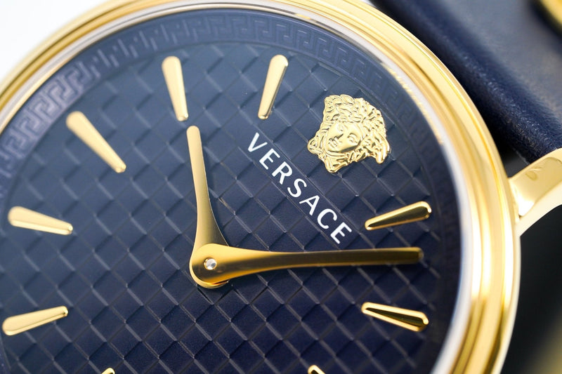 Versace V-Circle 38mm Blue Gold VE8104522 - WatchPilot