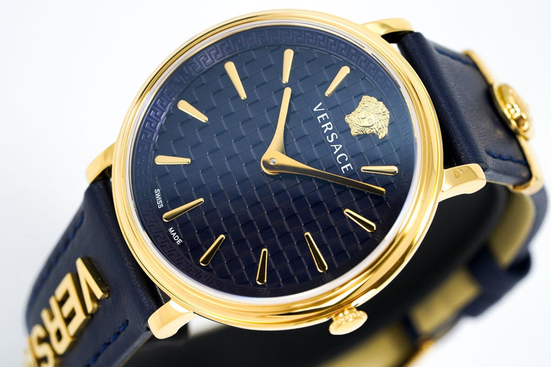 Versace V-Circle 38mm Blue Gold VE8104522 - WatchPilot