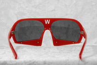 Walter Van Beirendonck Sunglasses Special Frame Red/Beige Bone and Grey Lenses - WVB7C1SUN - WatchPilot