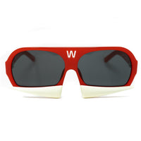 Walter Van Beirendonck Sunglasses Special Frame Red/Beige Bone and Grey Lenses - WVB7C1SUN - WatchPilot