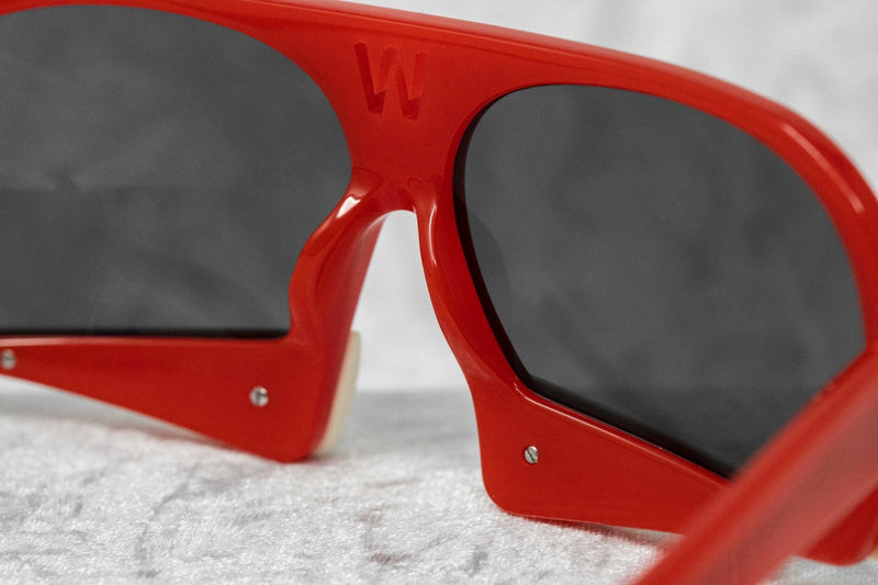 Walter Van Beirendonck Sunglasses Special Frame Red/Beige Bone and Grey Lenses - WVB7C1SUN - WatchPilot